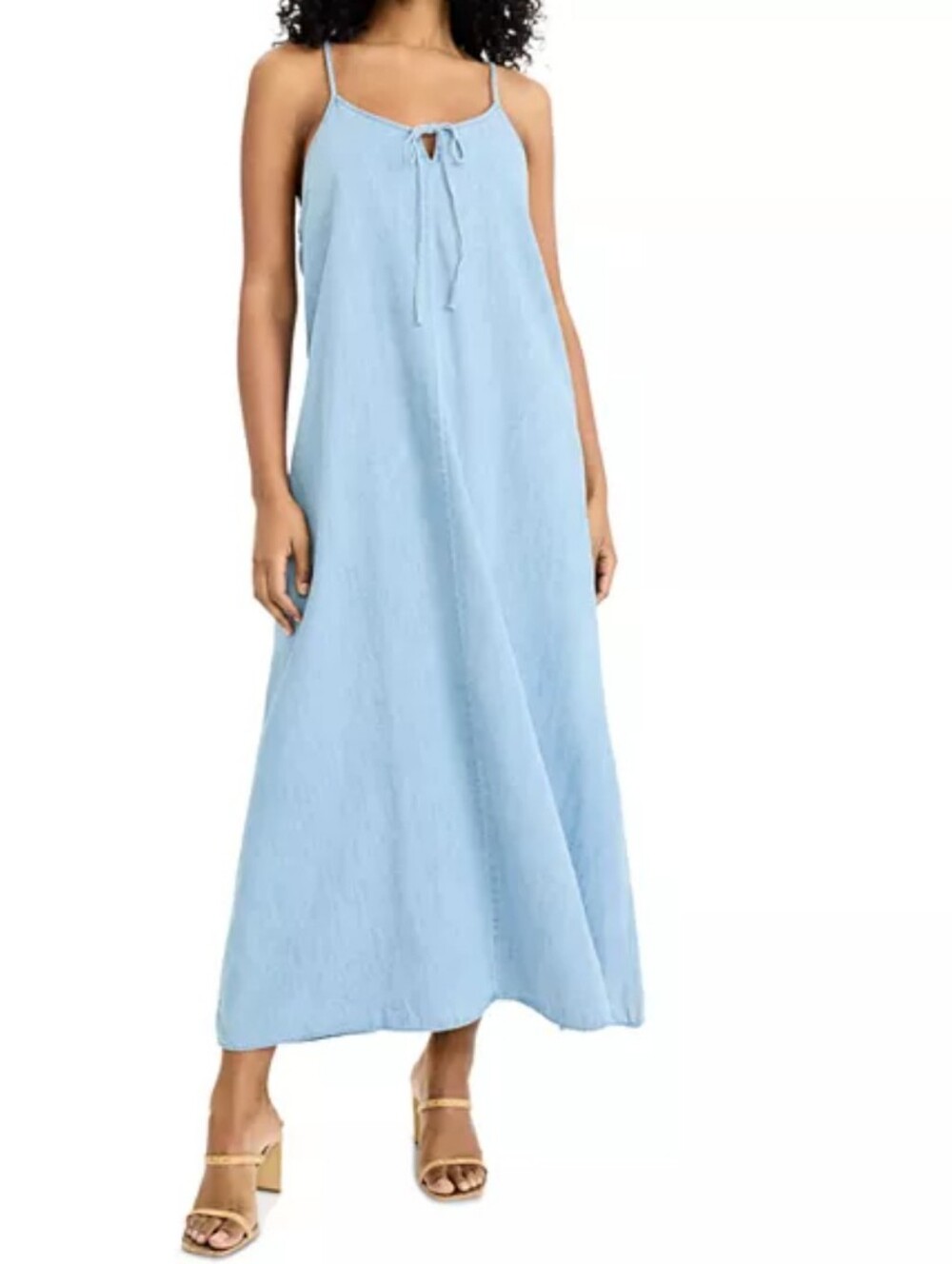 The Good Journey Size Small Blue Sleeveless Keyhole Midi Dress Msrp $138